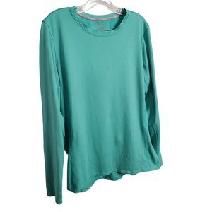 LL Bean Womens Size XL Shirt Activewear Stretch Mesh Breathable Vented Aqua